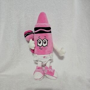 Tickle Me Pink Crayola Crayon Plush Toy With Rattler 14 Inch